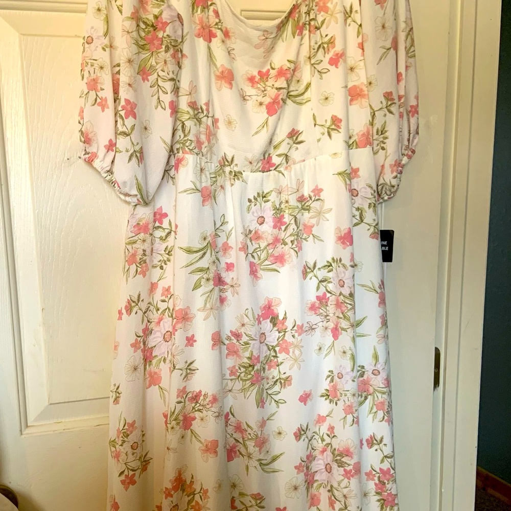 52 Seven Soft Pink and Off-White (Cream) Maxi, Cottagecore, Easter, Spring Dress